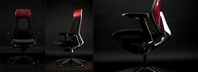GT Roc Chair Red Racing Car preside la silla respirable cómoda 4 del juego del eslabón giratorio